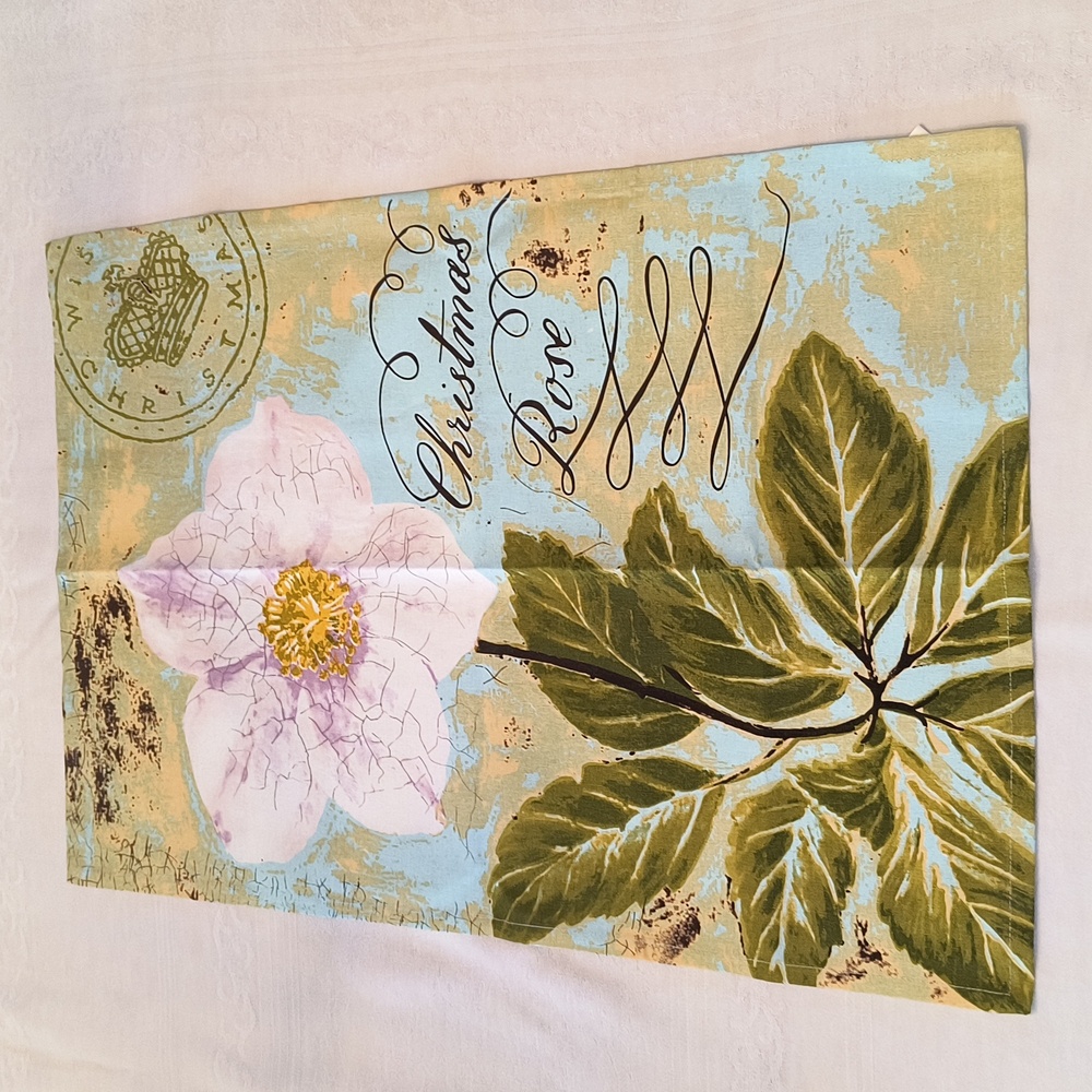 Christmas Rose Tea Towel